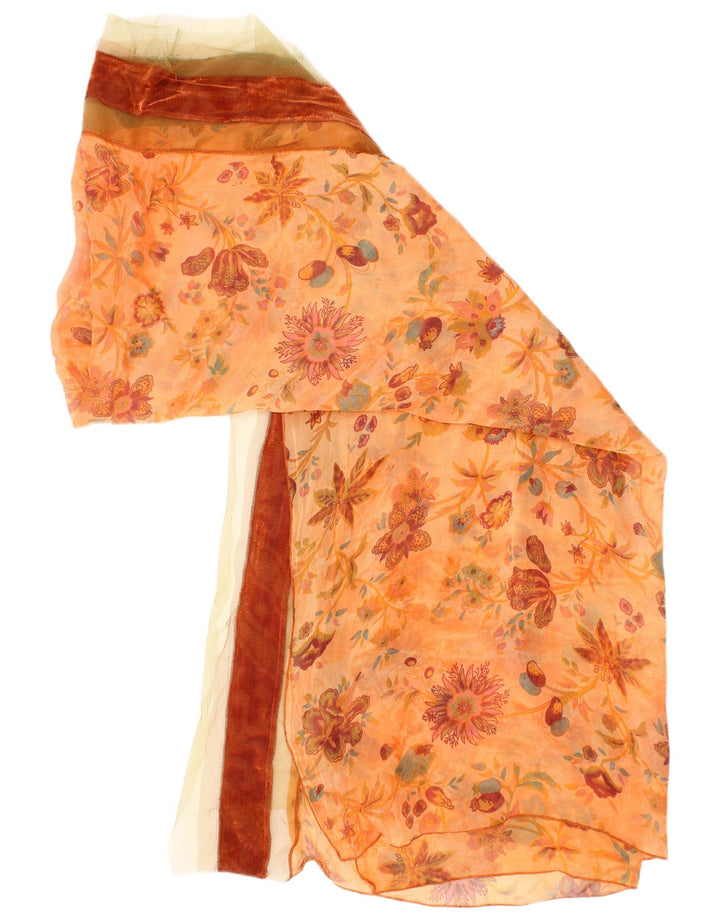 Bleu Blanc Rouge Damen-Rechteckschal, Einheitsgröße, Orange, Blumenmuster, Bohemian-Stil