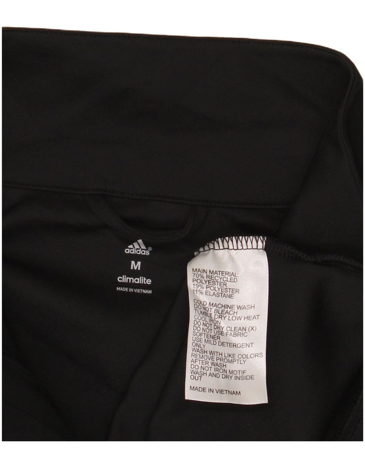 ADIDAS Womens Climalite Tracksuit Top Jacket UK 12 Medium Black Geometric