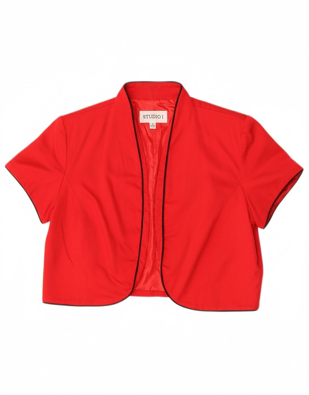 STUDIO Womens Open Bolero Jacket UK 10 Small  Red Cotton