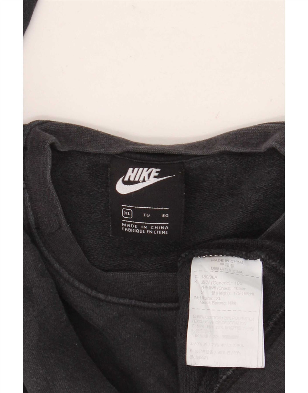 Nike Sweatshirt Jumper XL til mænd, sort bomuld