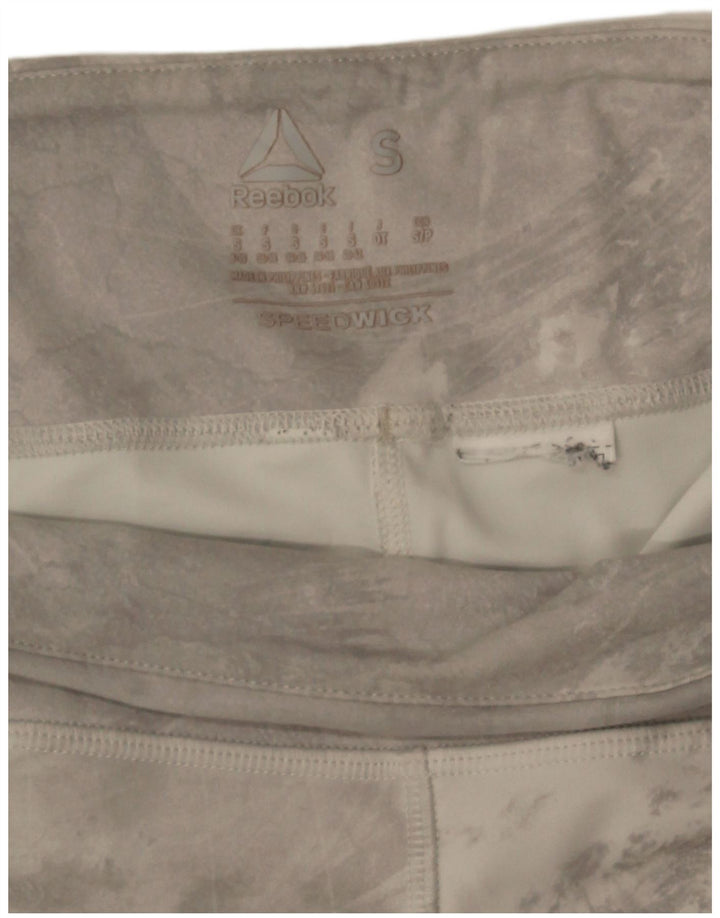 Reebok Womens Leggings UK 8/10 Small  Grey Tie Dye