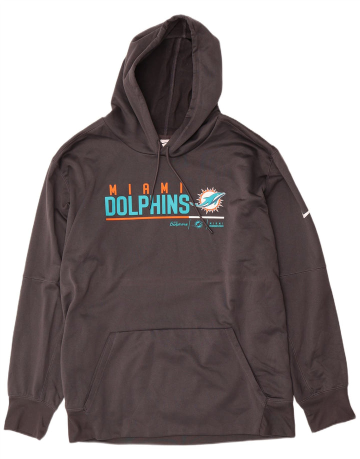 Nike Mens Miami Dolphins Graphic Hoodie Jumper 3XL Grey Polyester