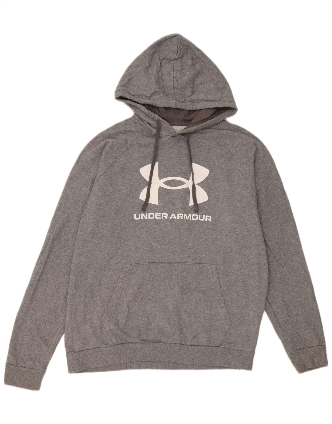 Under Armour Mens Graphic Hoodie Jumper Large Grey Cotton