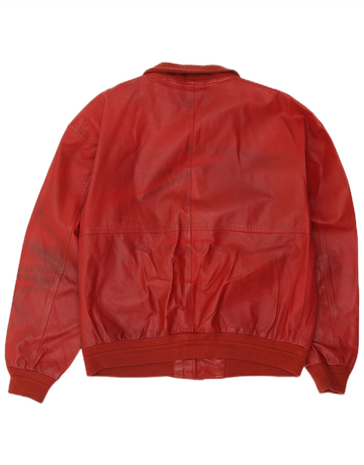 Conbipel Mens Leather Jacket IT 52 Large Red Leather