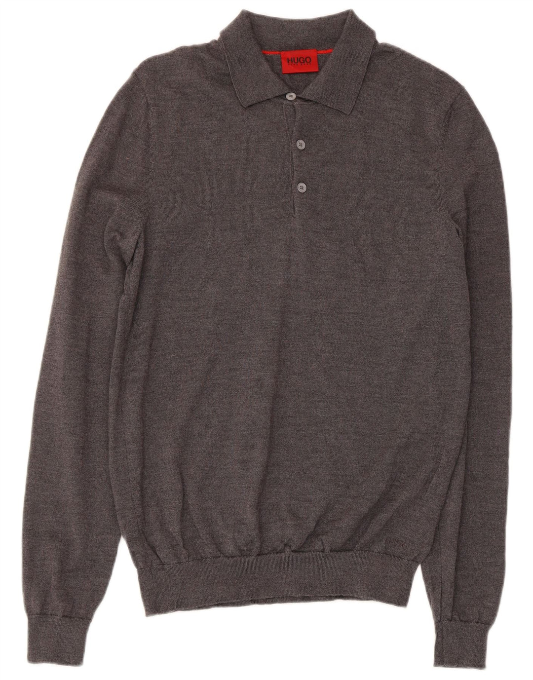 Hugo Boss Mens Polo Neck Jumper Sweater Medium Grey Virgin Wool