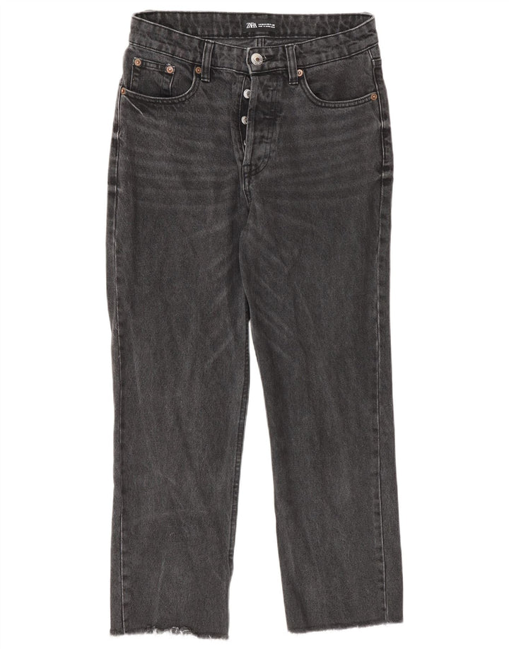Zara Womens Straight Jeans EU 38 Small W28 L25 Grey Cotton
