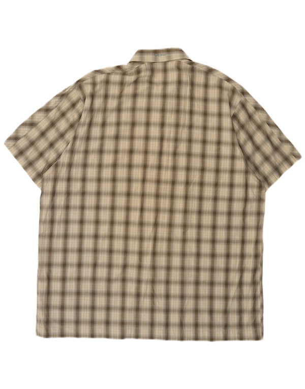 Rohan Mens Short Sleeve Shirt Large Khaki Check Cotton