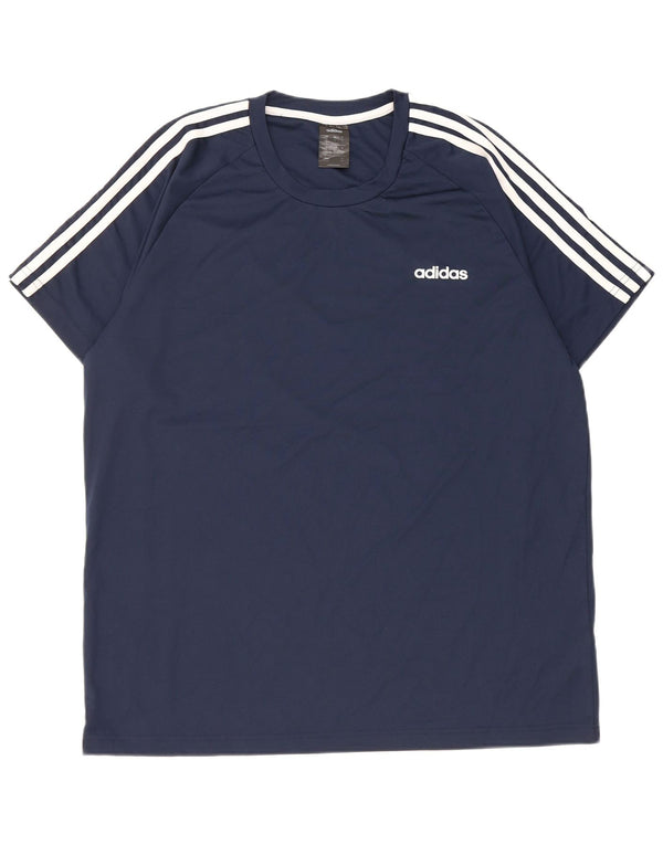 T-shirt Adidas Climalite da uomo Top XL in poliestere blu navy