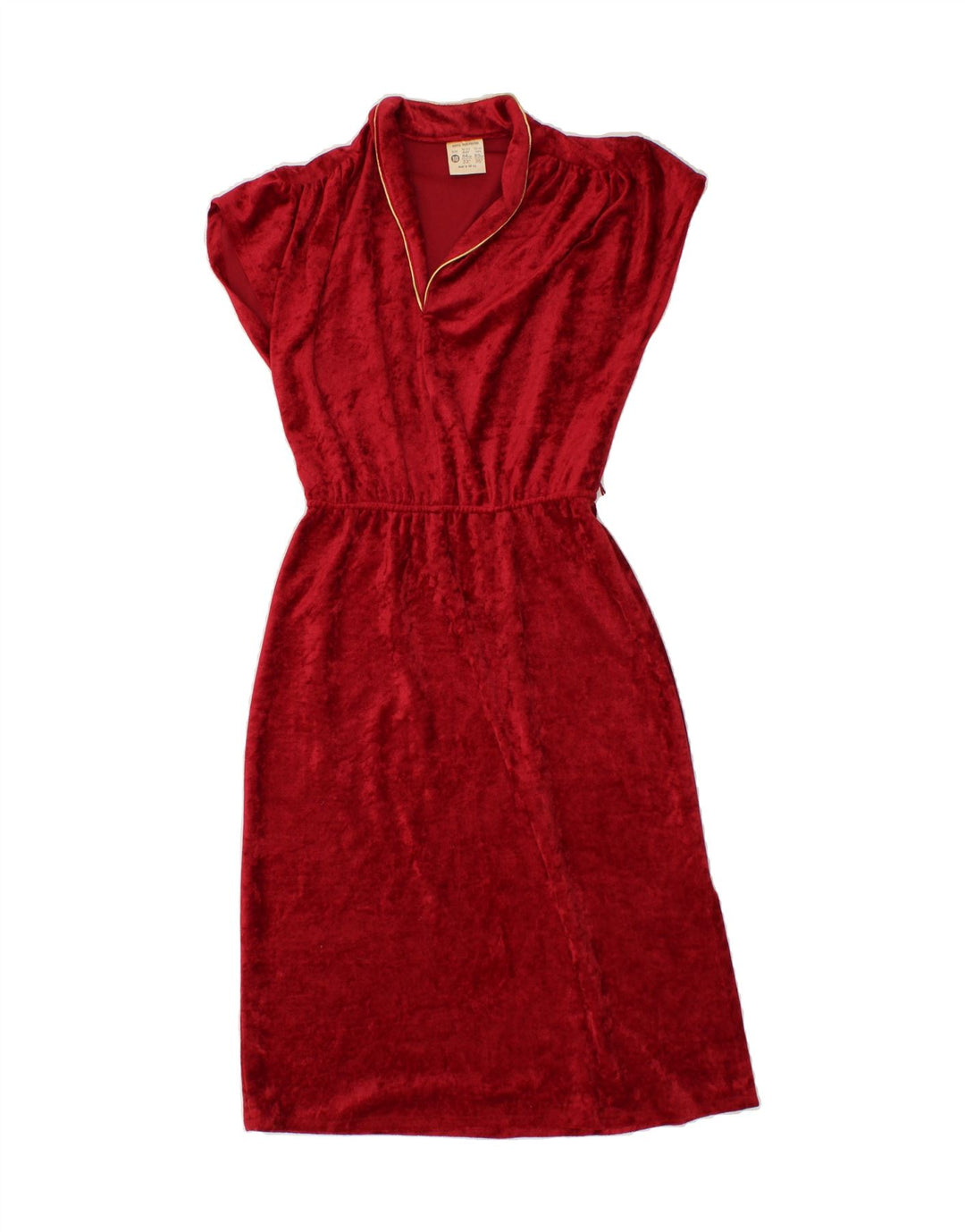 VINTAGE Womens A-Line Dress UK 10 Small Red Polyester Vintage Vintage and Second-Hand Vintage from Messina Hembry 