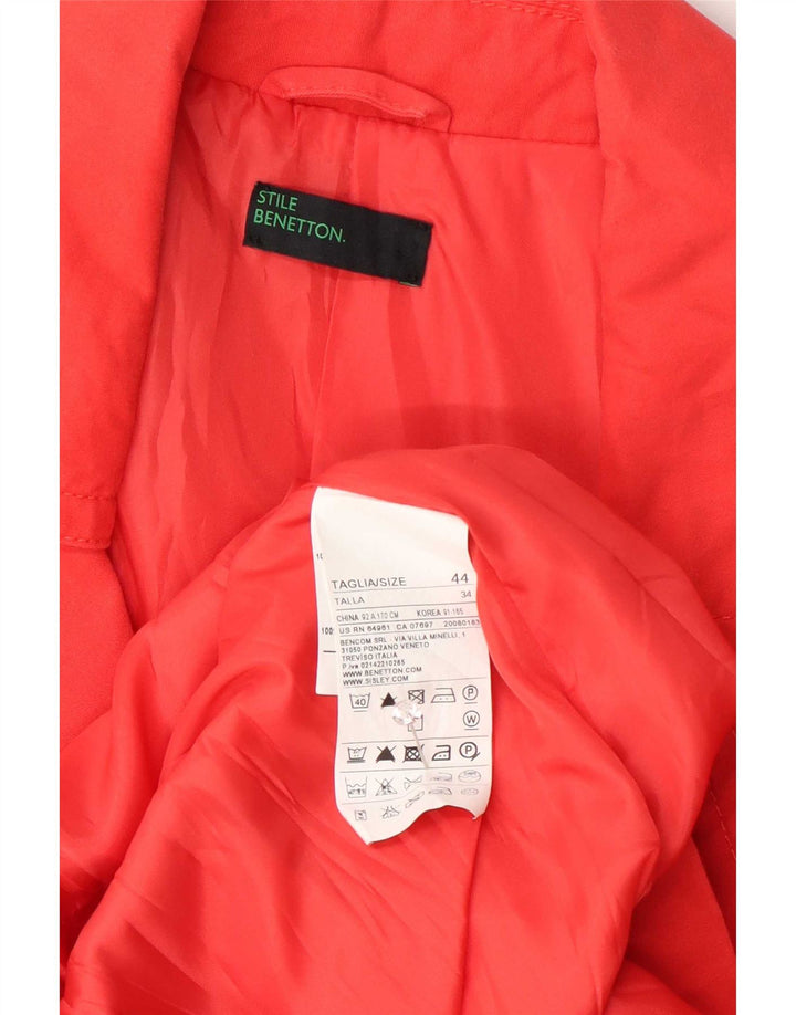 Trench Coat feminino Benetton IT 44 médio algodão vermelho
