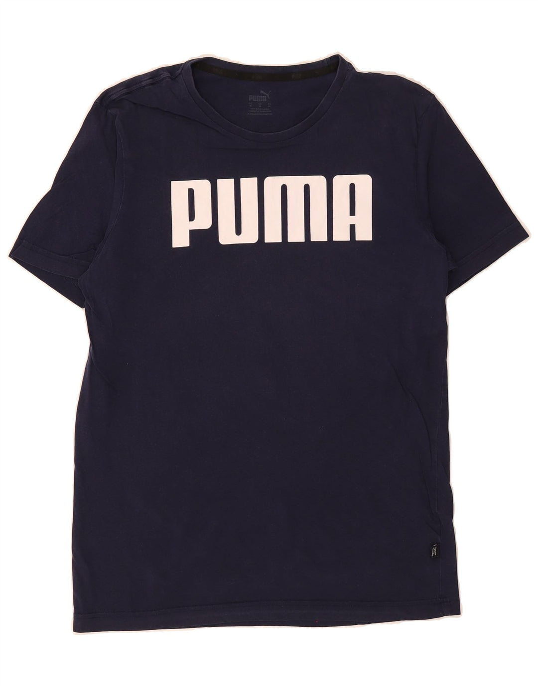 PUMA Mens Graphic T-Shirt Top Medium Navy Blue Cotton Vintage Puma and Second-Hand Puma from Messina Hembry 