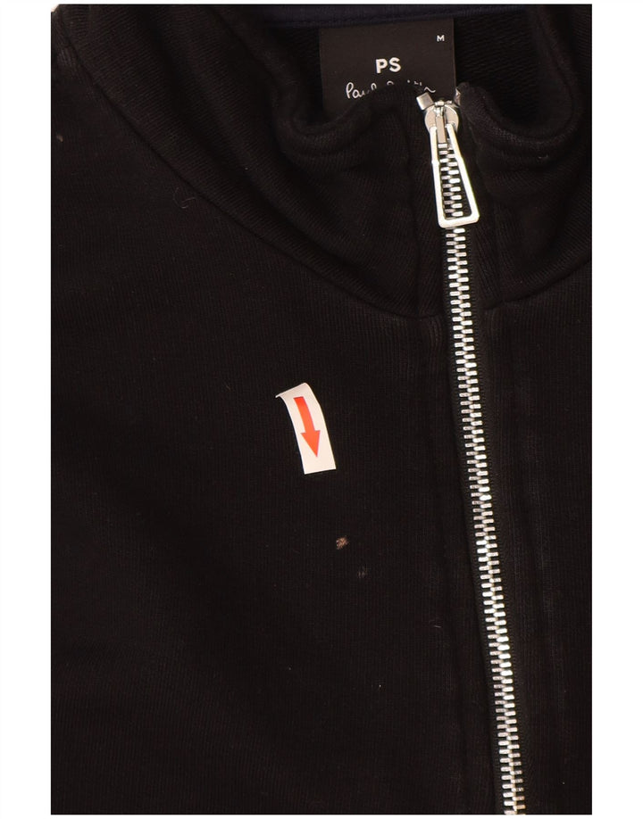 Paul Smith - Sudadera con cuello y cremallera para hombre, jersey de algodón negro mediano