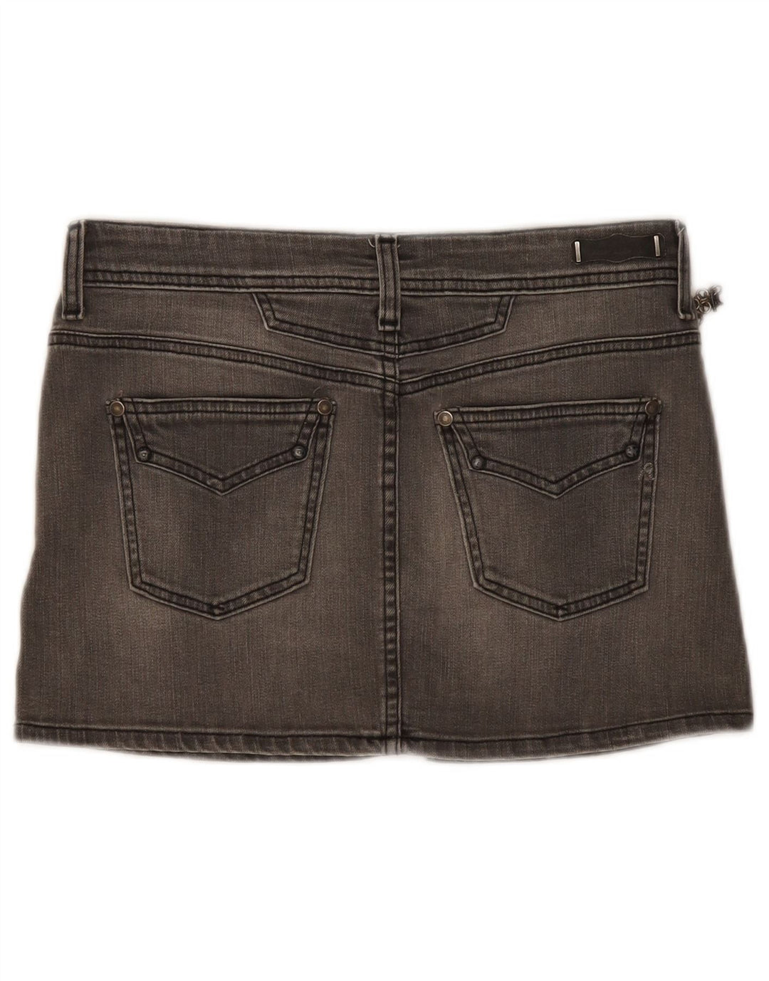 Replay Mini-Jeansrock für Damen, W28, mittelgraue Baumwolle