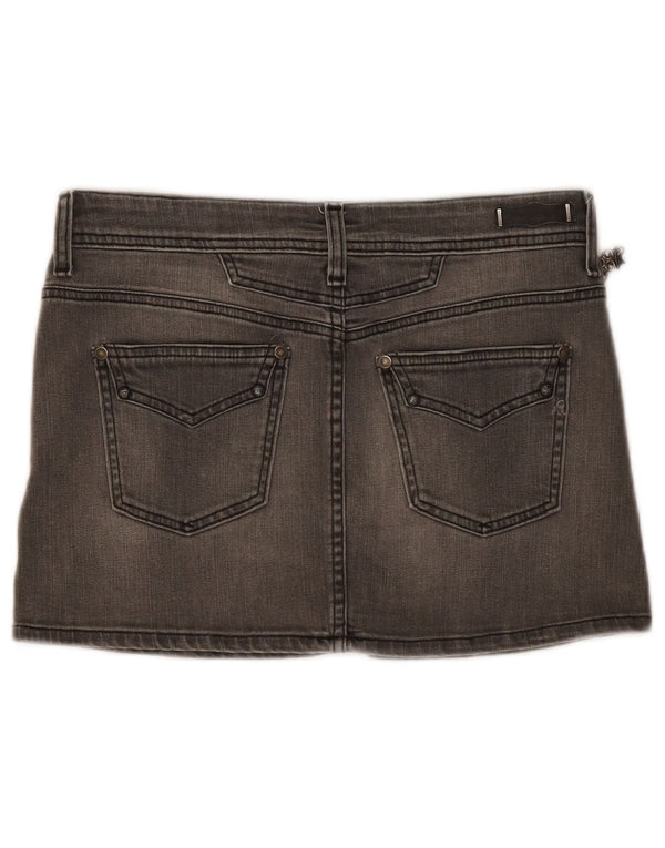 Replay Dame Mini Denim Nederdel W28 Medium Grey Bomuld