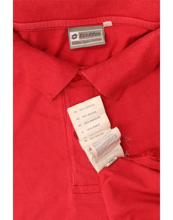 LOTTO Mens Polo Shirt Large Red Cotton