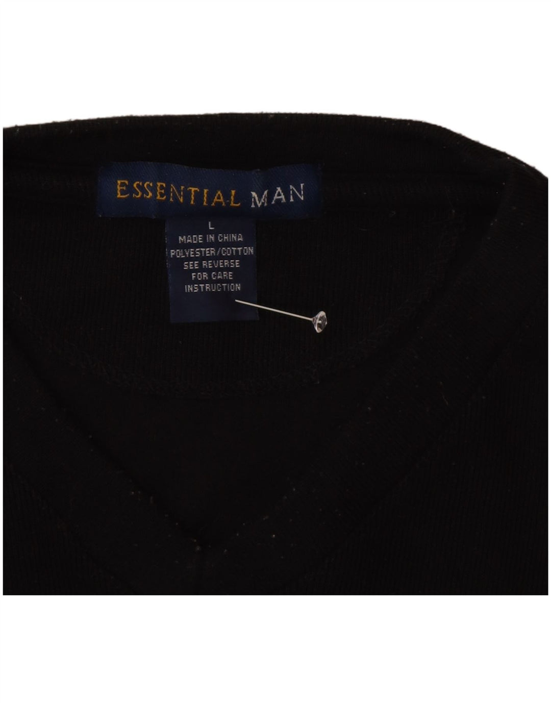 Essential Herre Top Langærmet Stor Sort Polyester