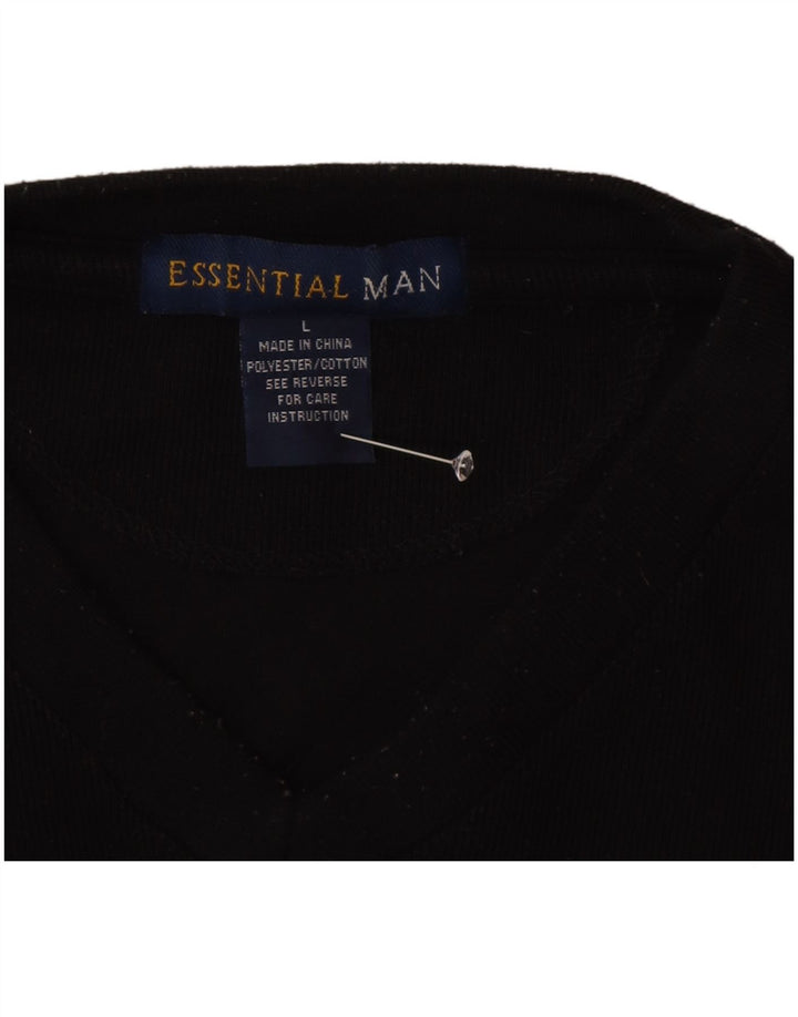 Essential Herre Top Langærmet Stor Sort Polyester