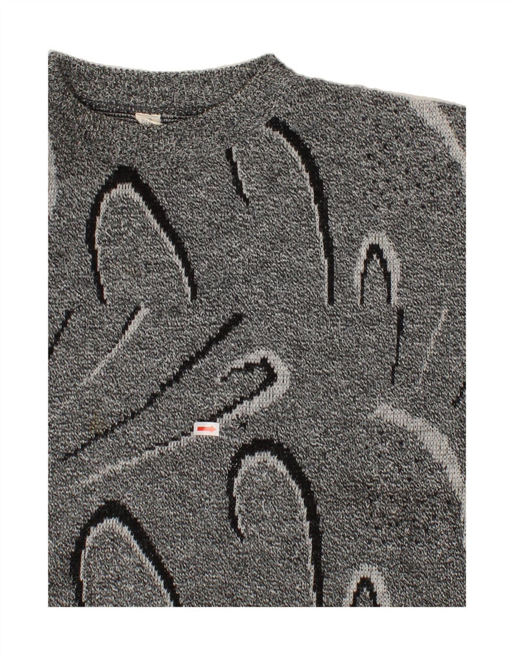 VINTAGE Womens Crew Neck Jumper Sweater EU 48 2XL Grey Polyester Vintage Vintage and Second-Hand Vintage from Messina Hembry 