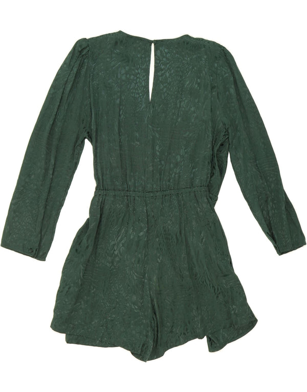 H&M Womens Abstract Pattern Long Sleeve Wrap Dress UK 16 Large  Green