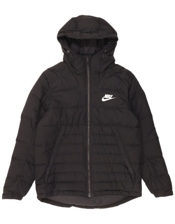 Nike Mens Hooded Padded Jacket UK 40 Large Black Polyester