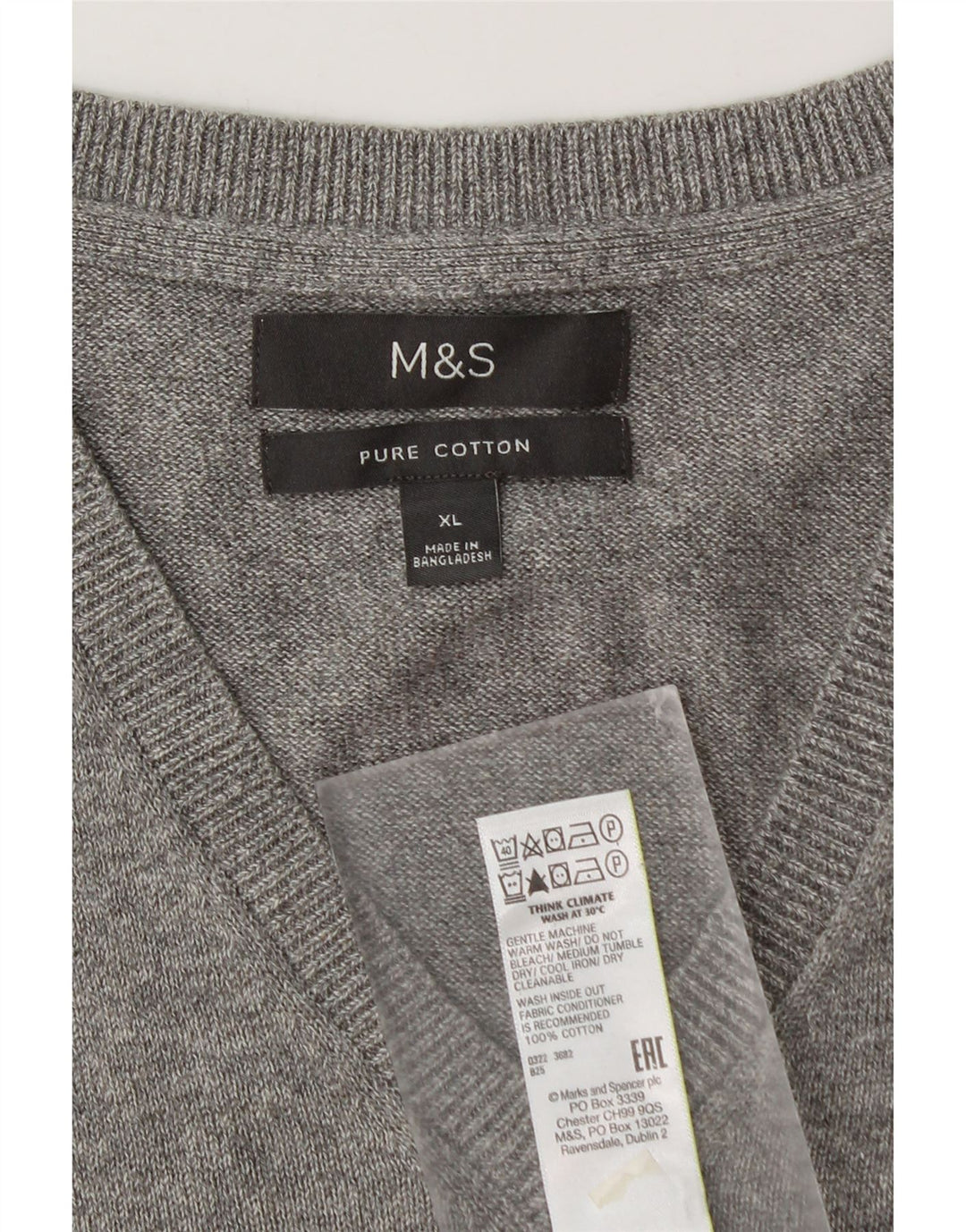 Мужская майка Marks & Spencer, XL, серый хлопок