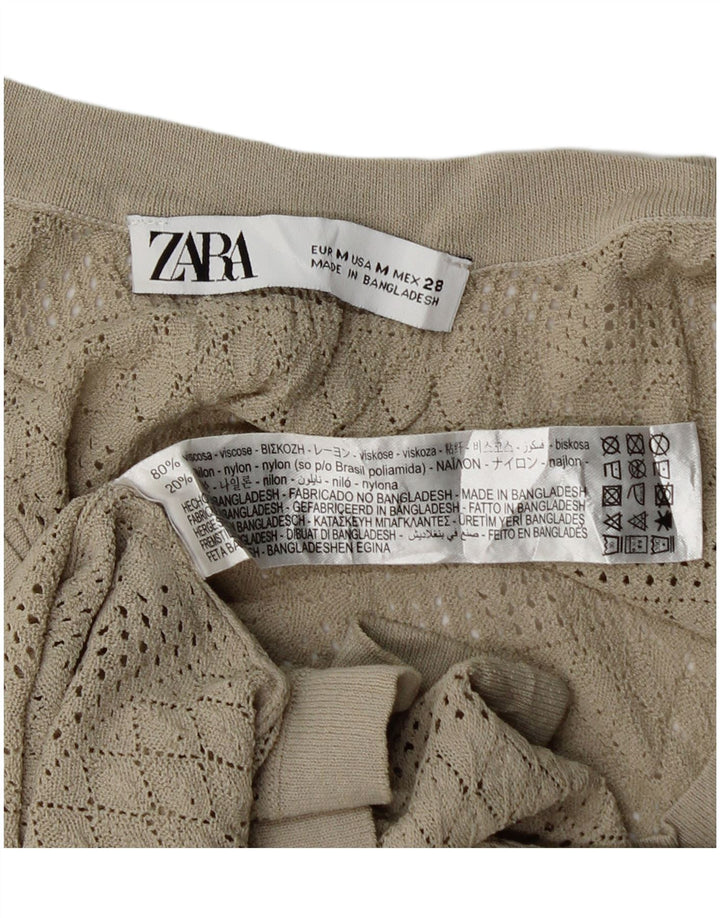 Durchsichtiges Weste-Top für Damen von Zara, UK 12, mittelbeige Viskose