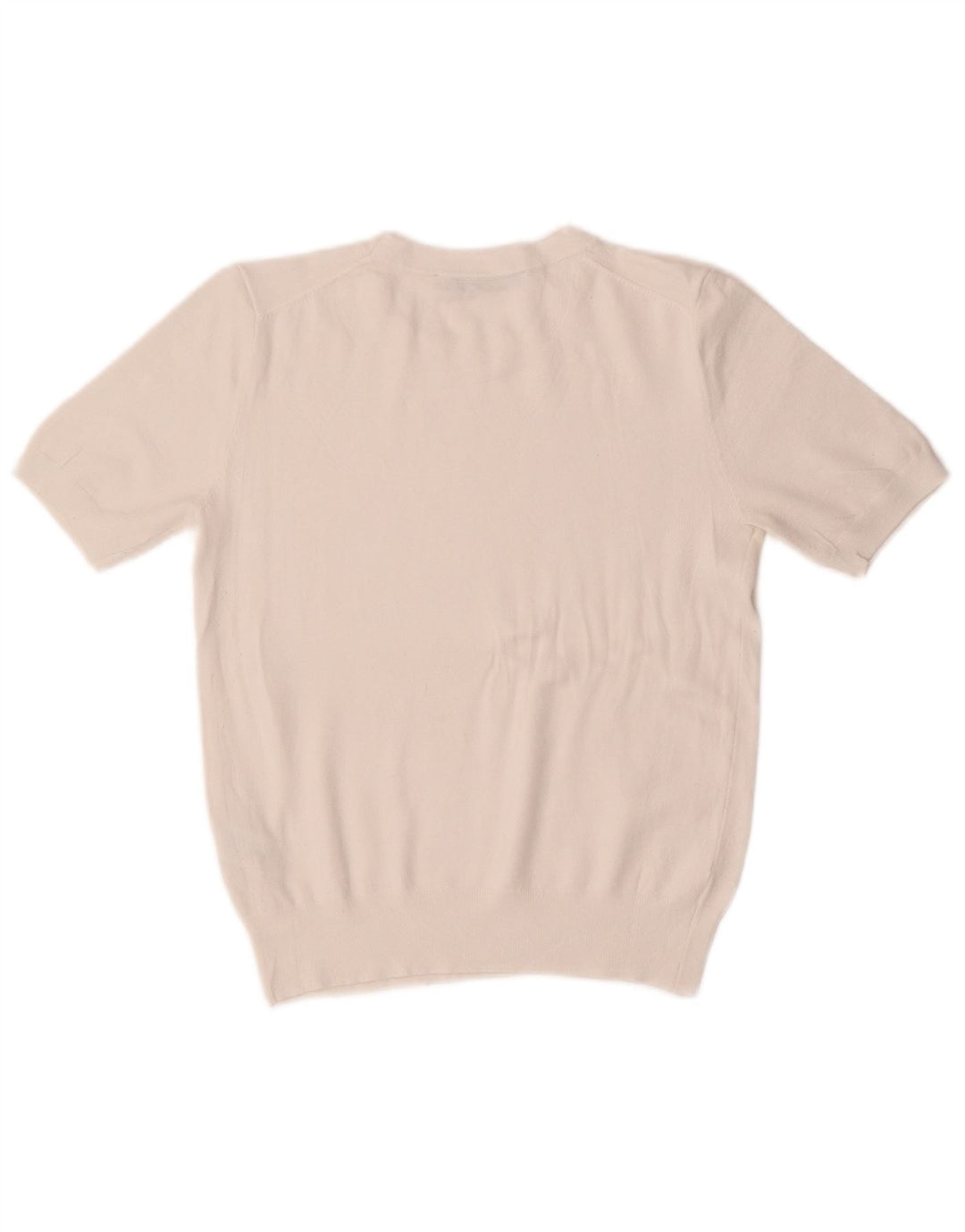 ZARA Womens Short Sleeve Crew Neck Jumper Sweater UK 12 Medium White