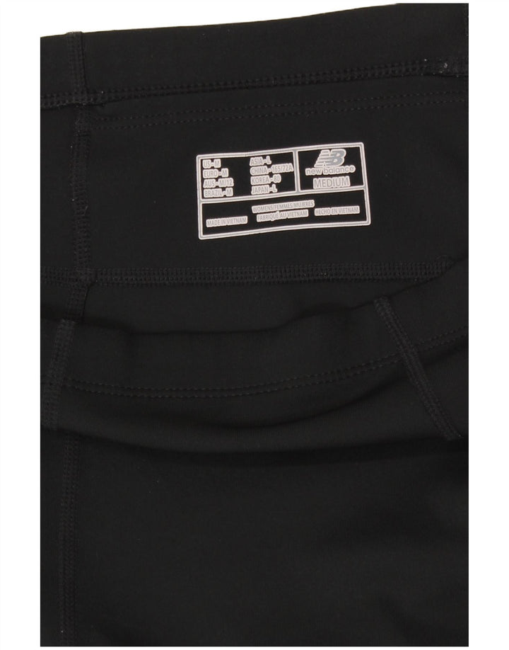 New Balance Womens Leggings UK 14 Medium  Black Colourblock Polyester
