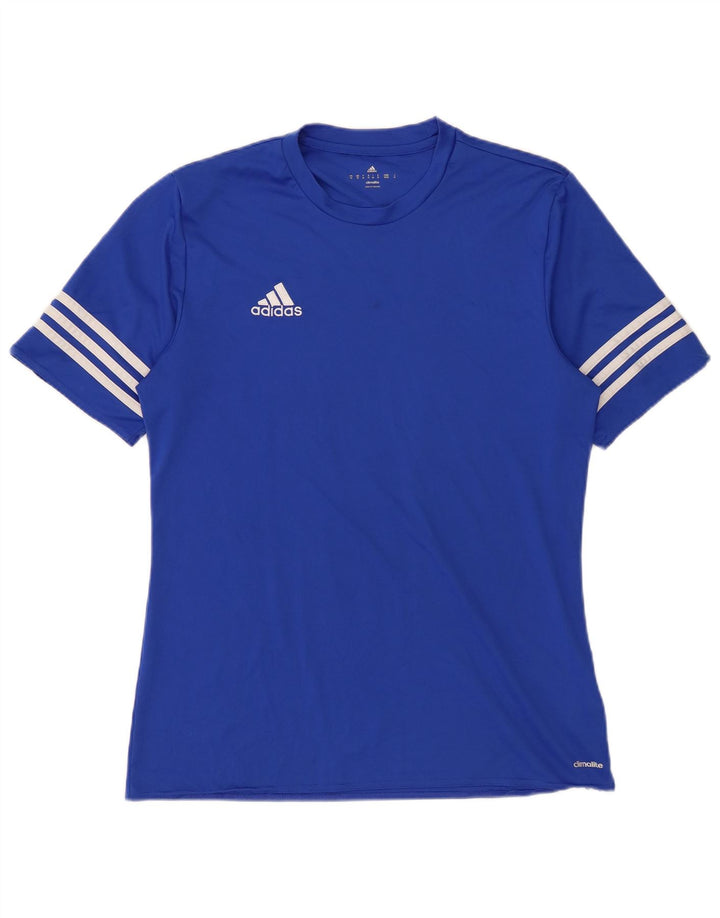 T-shirt Adidas Climalite da uomo Top in poliestere blu medio