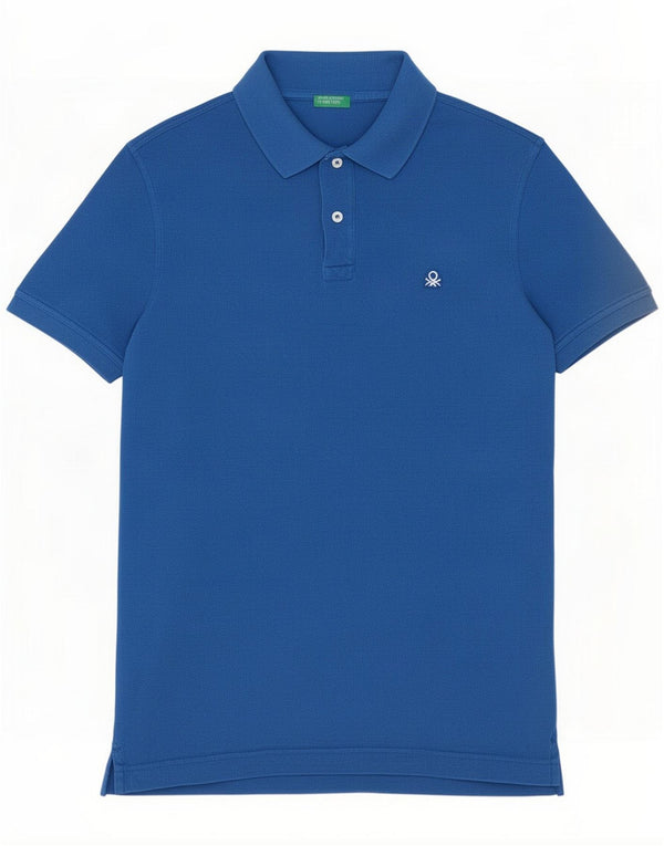 Benetton Mens Polo Shirt Small Blue