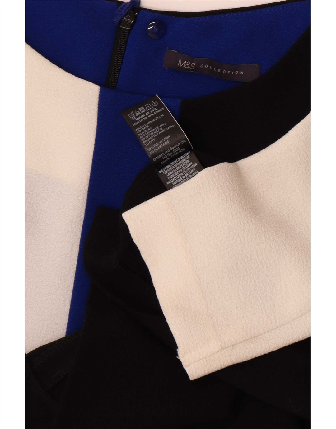 Marks & Spencer Damen Etuikleid UK 12 Mittelschwarz Farbblock