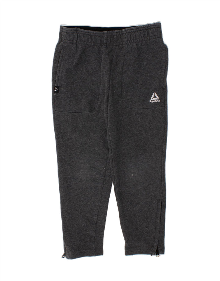 REEBOK Boys Graphic Tracksuit Trousers 4-5 Years Grey Cotton Vintage Reebok and Second-Hand Reebok from Messina Hembry 