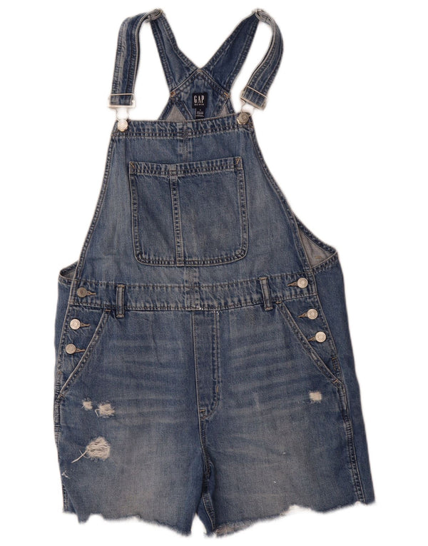 Gap Dame Distressed Dungarees Denim Shorts Medium W36 Blå Bomuld