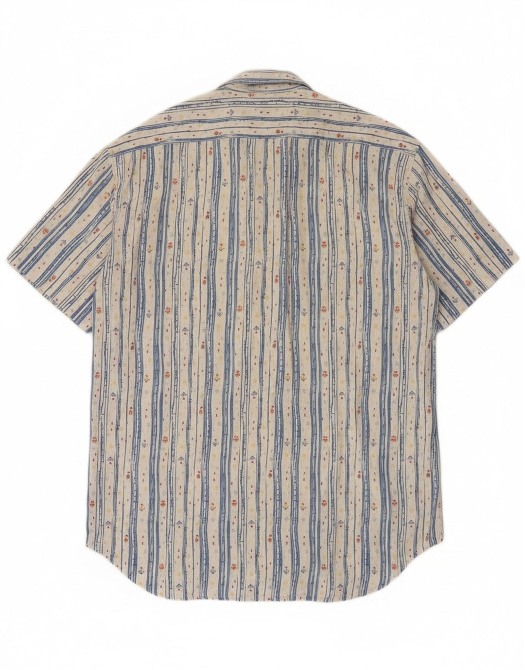 Calvin Klein Mens Short Sleeve Shirt Medium White Striped Cotton