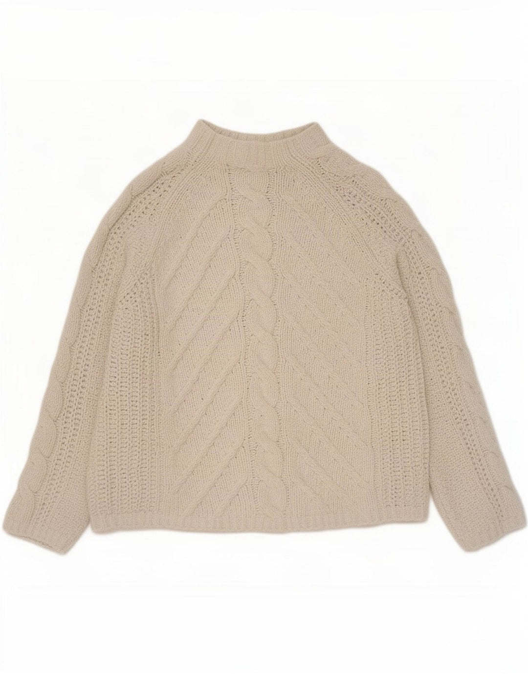 Marks & Spencer Womens Turtle Neck Jumper Sweater UK 14 Medium Beige