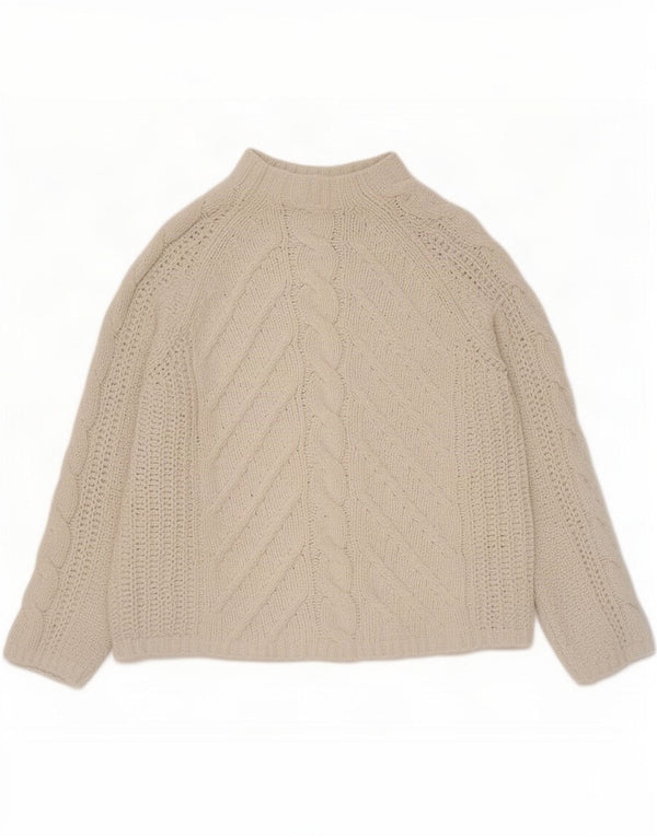 Marks & Spencer Dame Turtle Neck Jumper Sweater UK 14 Medium Beige