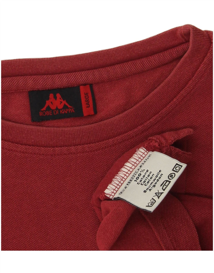KAPPA Herre T-Shirt Top Stor Rød Bomuld