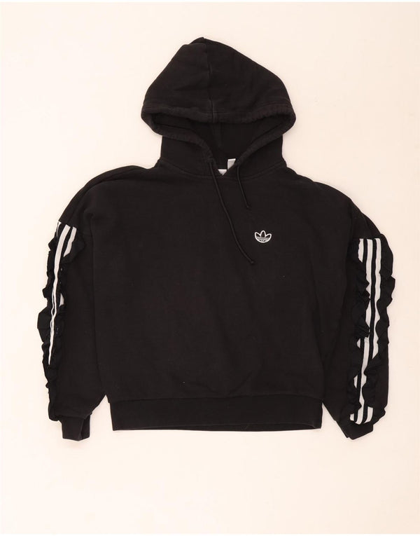 Damska bluza z kapturem Adidas Relaxed Fit UK 6 XS Czarna bawełna