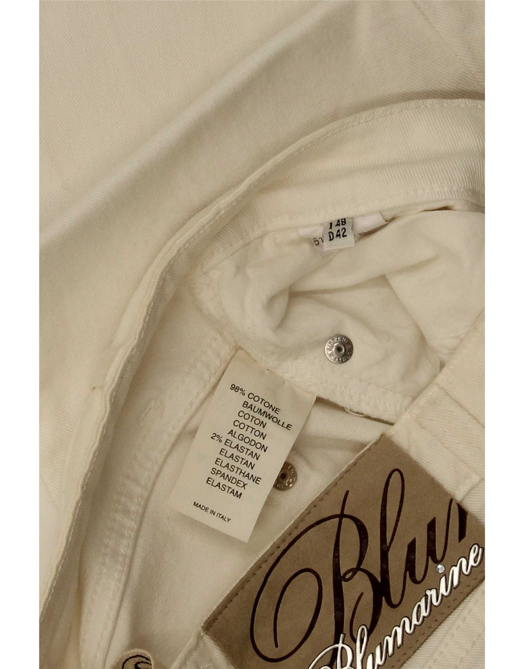 Jeans bootcut slim da donna Blumarine W30 L35 cotone bianco