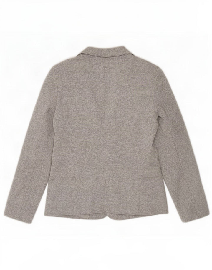 Zara Chaqueta Blazer De 1 Botón Para Mujer UK 44 Grande Viscosa Gris