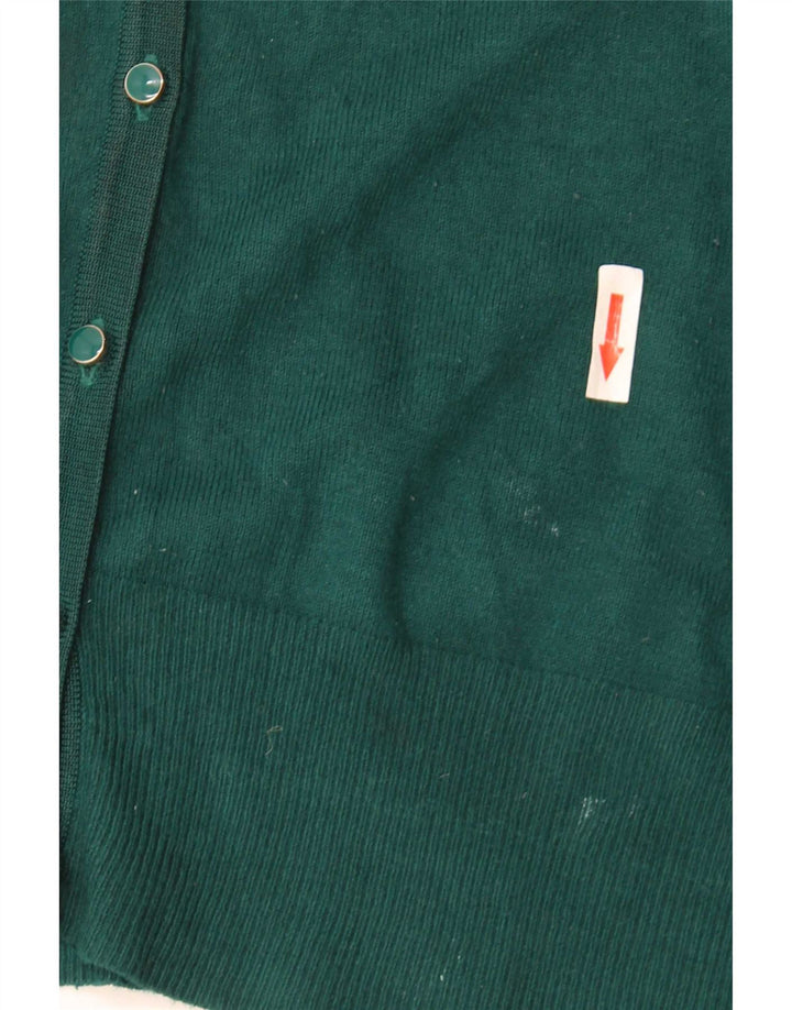 Marks & Spencer Womens Cardigan Sweater UK 12 Medium  Green Viscose