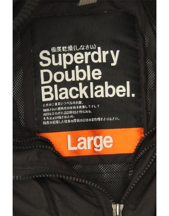 Superdry Veste Bomber Femme UK 16 Large Noir Nylon