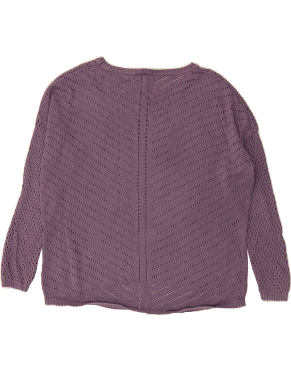 PRANA Womens Oversized Boat Neck Jumper Sweater UK 18 XL Purple