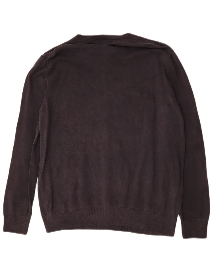 Nautica Herren-Pullover mit V-Ausschnitt, mittelmarineblaue Baumwolle