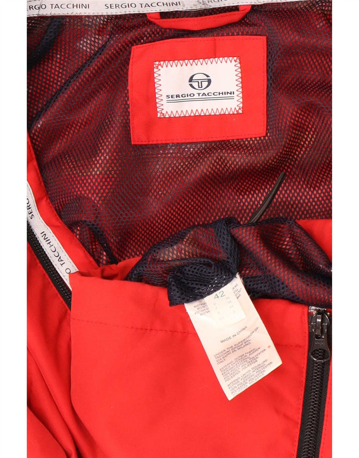 Jaqueta de chuva feminina com capuz Sergio Tacchini IT 42 poliéster vermelho médio