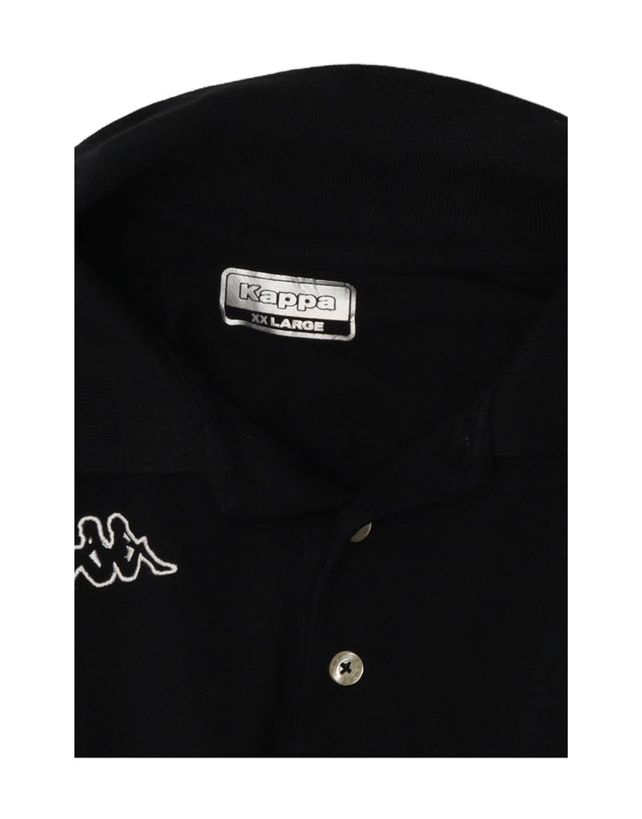 KAPPA Mens Graphic Polo Shirt 2XL Black Vintage Kappa and Second-Hand Kappa from Messina Hembry 