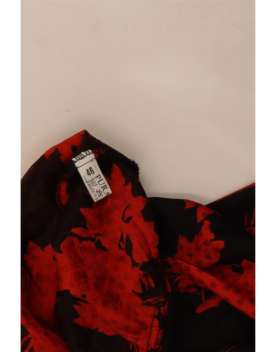 Vintage Womens Long Sleeve Ruffle Front Blouse Top IT 46 Large Black Floral