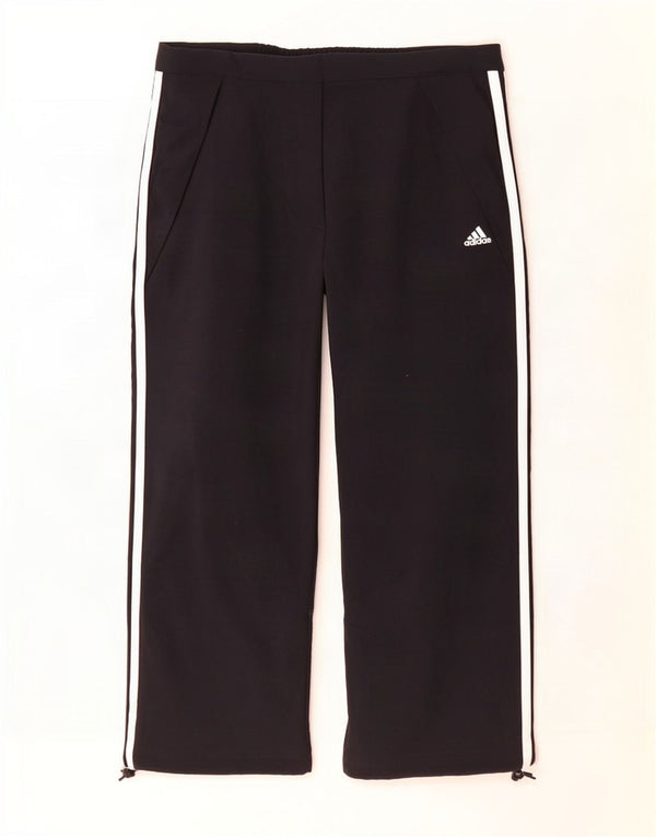 Pantaloni Capri dritti da donna Adidas UK 14 Large W32 L21 Poliestere nero
