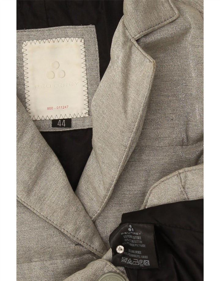 PEUTEREY Damen Wattierte Jacke IT 44 Mittelgraue Baumwolle