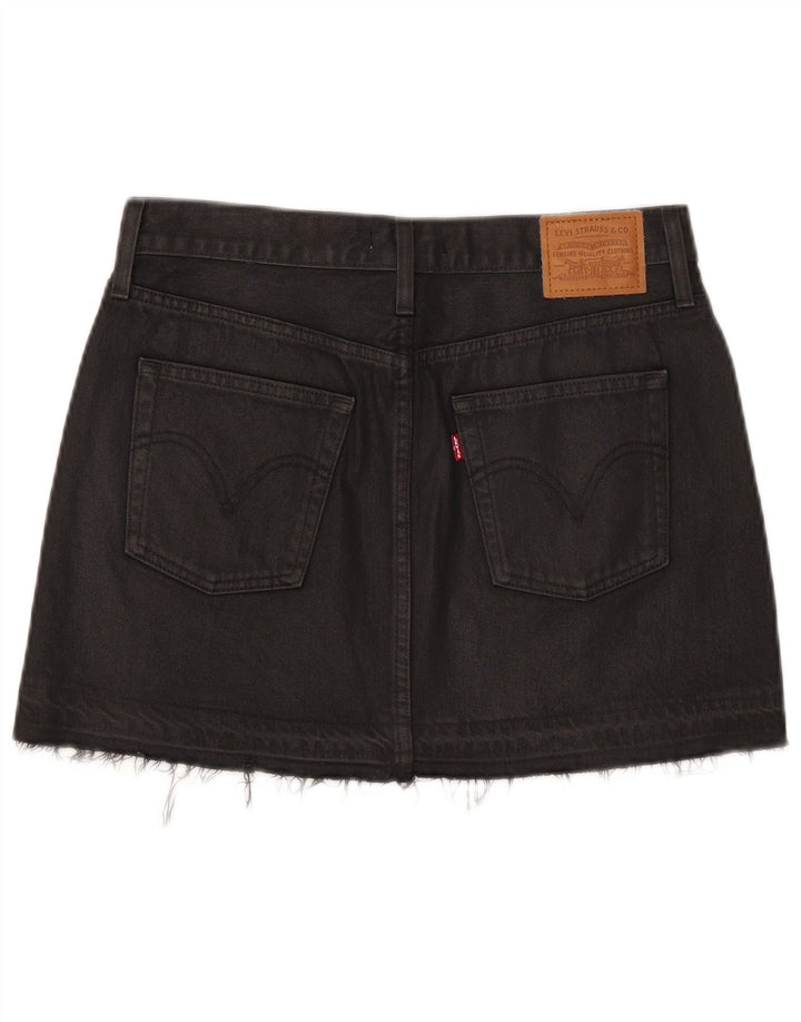 Levi's Womens Mini Denim Skirt W27 Small Black Cotton
